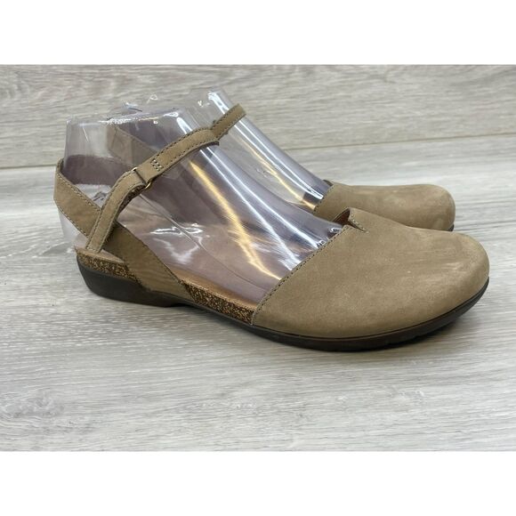 Dansko Rowan Women's 9 Brown Slingback Leather Sandal Cork Wedge Footbed Comfort - Picture 1 of 10